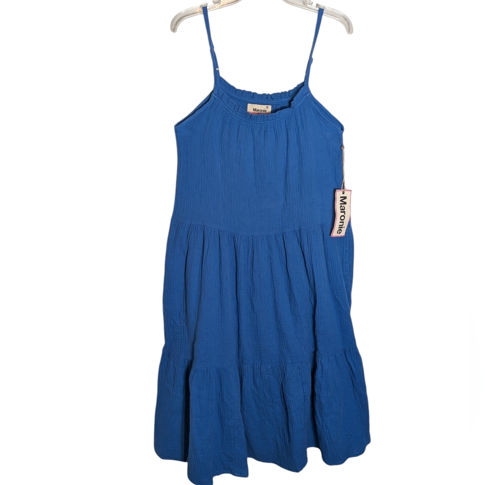 Anthropologie Maronie Womens Midi Dress NWT Tiered Coastal Beachy Nautical Small